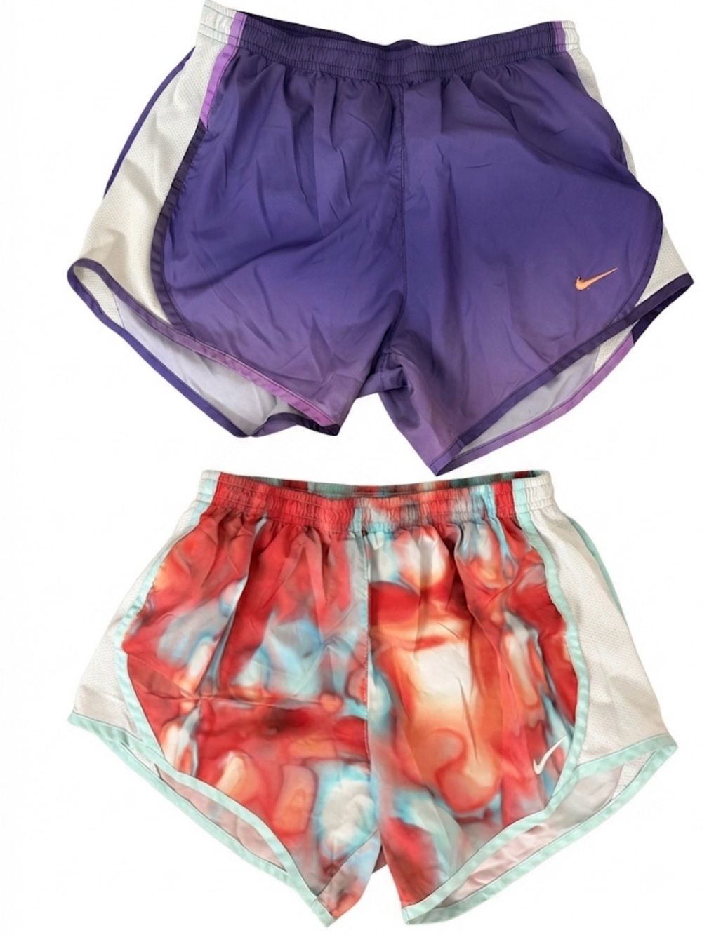 Girls size Large NikeDri-FIT Running Shorts - Purple & Red Marble